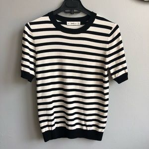 Zara Striped Short Sleeve Sweater